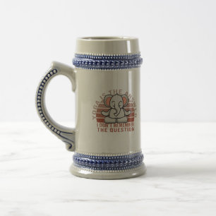 Niedlicher, lustiger Elefant beim Yoga. lustiges Y Bierglas
