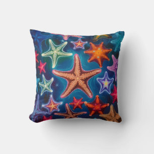 Niedlicher, lustiger, farbiger Starfish im Meer Kissen