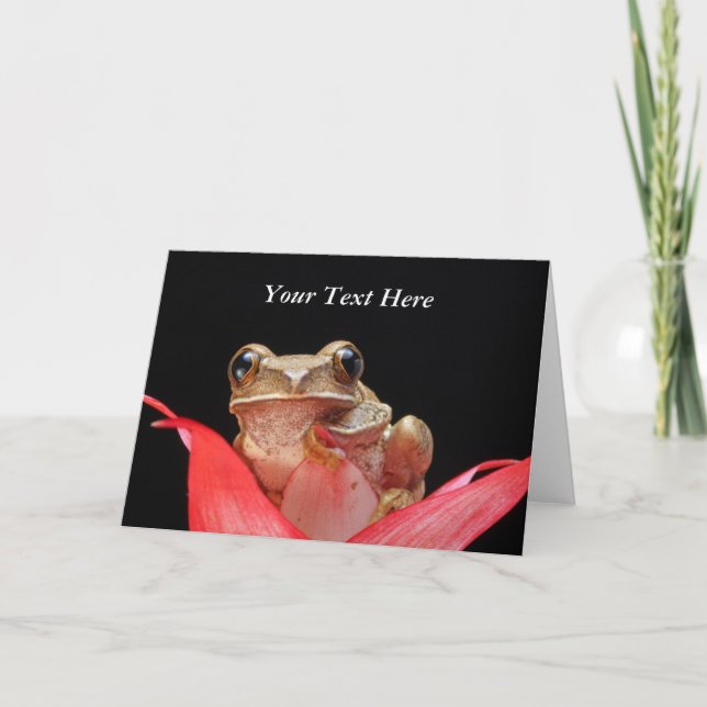Niedlicher, lustiger Frosch in Lily - Grußkartenvo Karte (Vorderseite)