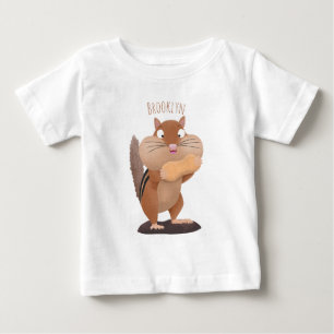 Niedlicher lustiger großer Wangen-Chipmunk-Cartoon Baby T-shirt