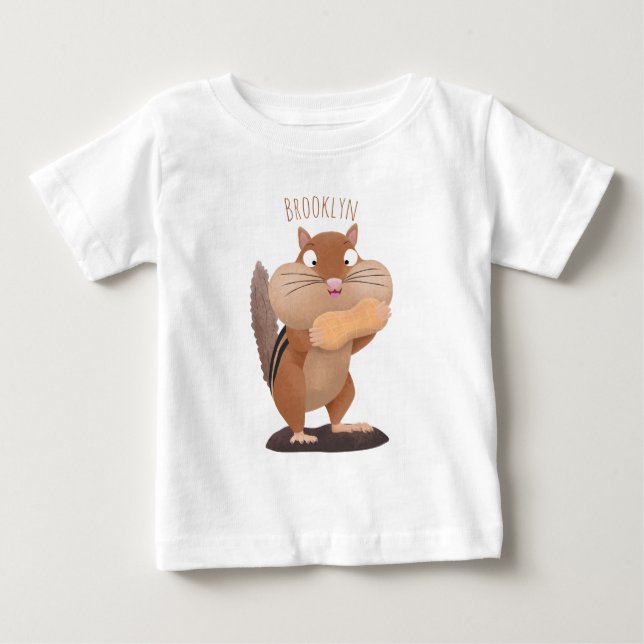 Niedlicher lustiger großer Wangen-Chipmunk-Cartoon Baby T-shirt (Vorderseite)