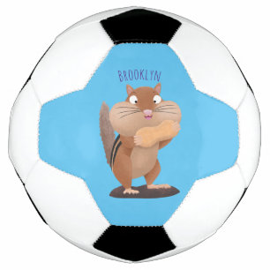 Niedlicher lustiger großer Wangen-Chipmunk-Cartoon Fußball