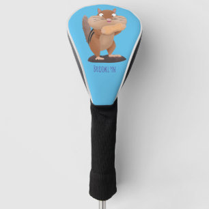 Niedlicher lustiger großer Wangen-Chipmunk-Cartoon Golf Headcover