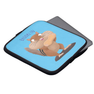 Niedlicher lustiger großer Wangen-Chipmunk-Cartoon Laptopschutzhülle