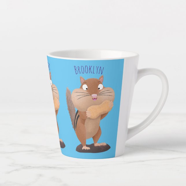 Niedlicher lustiger großer Wangen-Chipmunk-Cartoon Milchtasse (Rechts)
