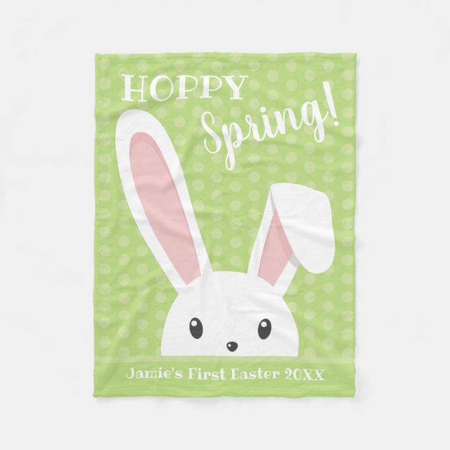 Niedlicher lustiger Happy Spring Ostersonne Name G Fleecedecke (Vorderseite)
