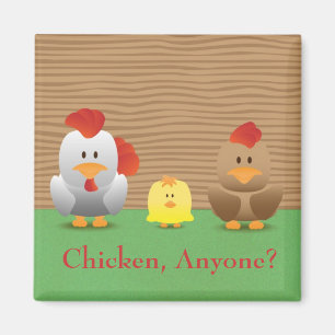 Niedlicher lustiger Huhn-Cartoon-Kühlschrankmagne Magnet