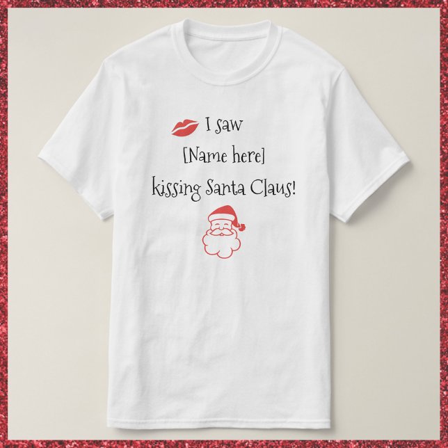 Niedlicher, lustiger Kissing-Weihnachtsmann T-Shirt (Von Creator hochgeladen)