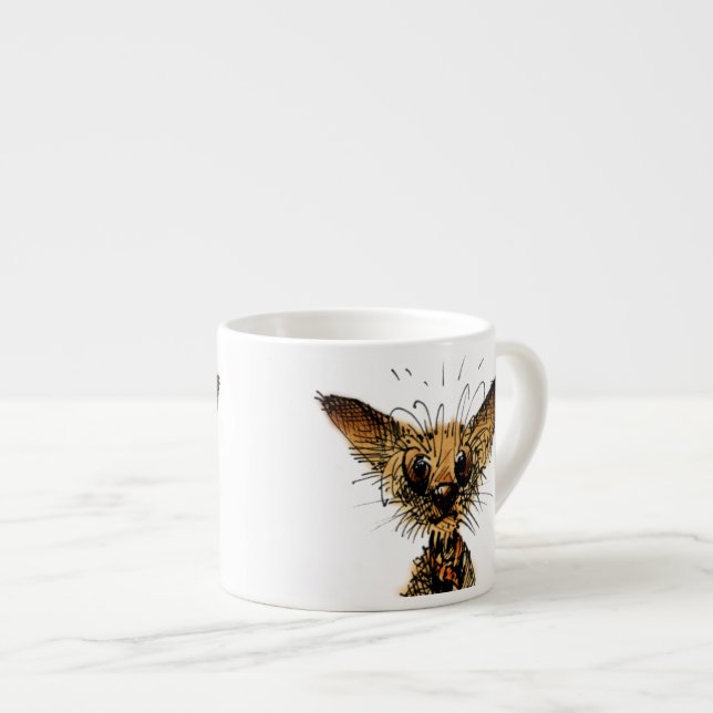 Niedlicher lustiger kleiner Miniaturhund Espressotasse (Vorderseite Rechts)