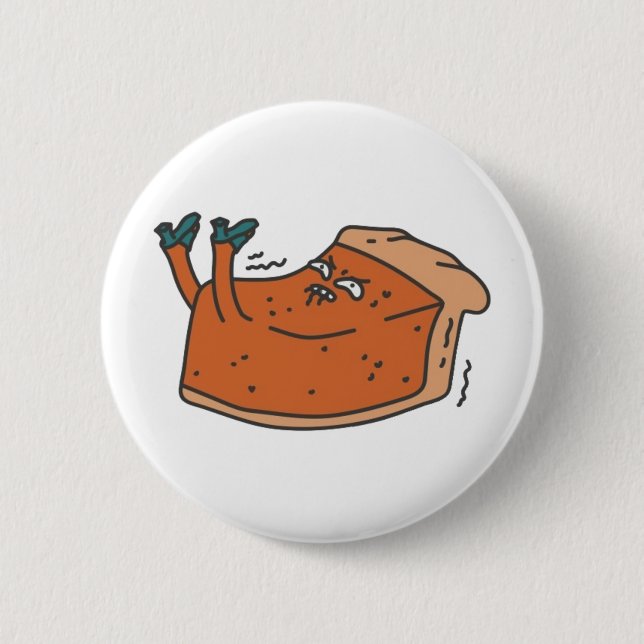 Niedlicher, lustiger Kürbiskuchen - lustiger Ernte Button (Vorderseite)