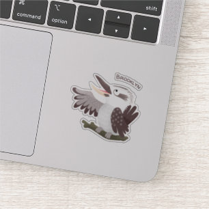 Niedlicher lustiger Lachen kookaburra Cartoon Aufkleber