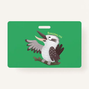 Niedlicher lustiger Lachen kookaburra Cartoon Ausweis