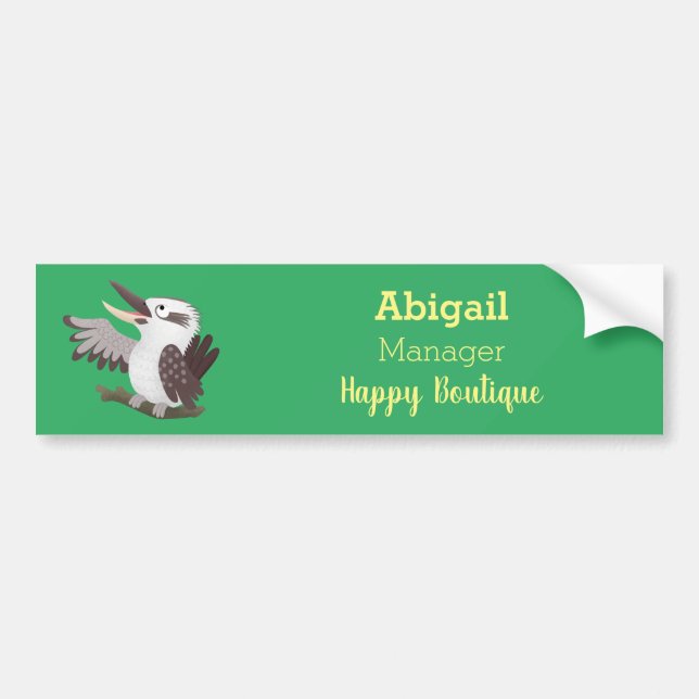 Niedlicher lustiger Lachen kookaburra Cartoon Autoaufkleber (Vorne)