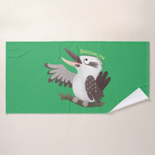 Niedlicher lustiger Lachen kookaburra Cartoon Badhandtuch Set
