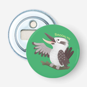 Niedlicher lustiger Lachen kookaburra Cartoon Flaschenöffner