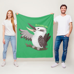 Niedlicher lustiger Lachen kookaburra Cartoon Fleecedecke