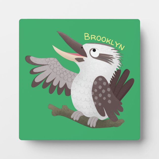 Niedlicher lustiger Lachen kookaburra Cartoon Fotoplatte (Vorderseite)