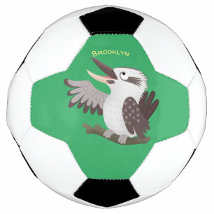 Niedlicher lustiger Lachen kookaburra Cartoon Fußball