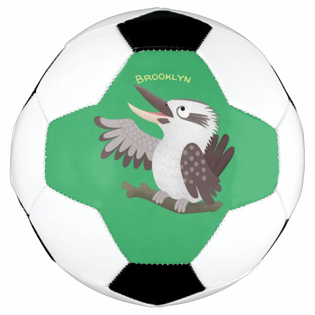 Niedlicher lustiger Lachen kookaburra Cartoon Fußball (Vorderseite)