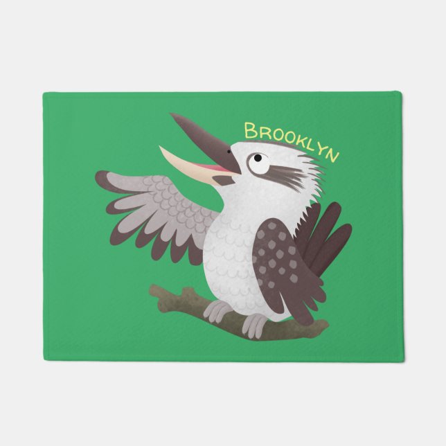 Niedlicher lustiger Lachen kookaburra Cartoon Fußmatte (Vorderseite)