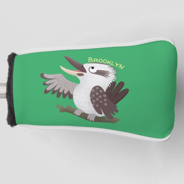Niedlicher lustiger Lachen kookaburra Cartoon Golf Headcover (Vorderseite)
