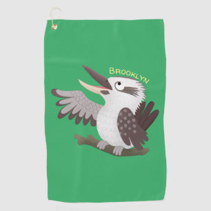 Niedlicher lustiger Lachen kookaburra Cartoon Golfhandtuch