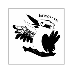 Niedlicher lustiger Lachen kookaburra Cartoon Gummistempel