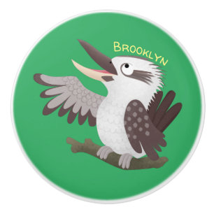 Niedlicher lustiger Lachen kookaburra Cartoon Keramikknauf