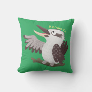 Niedlicher lustiger Lachen kookaburra Cartoon Kissen