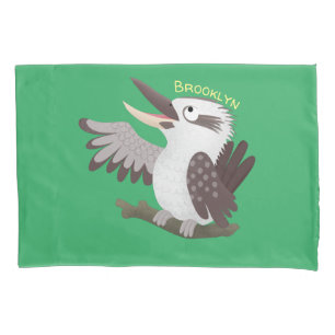 Niedlicher lustiger Lachen kookaburra Cartoon Kissenbezug