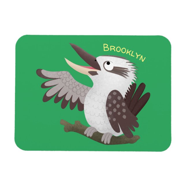 Niedlicher lustiger Lachen kookaburra Cartoon Magnet (Horizontal)