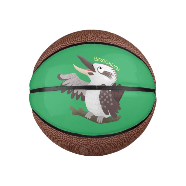 Niedlicher lustiger Lachen kookaburra Cartoon Mini Basketball (Vorderseite)