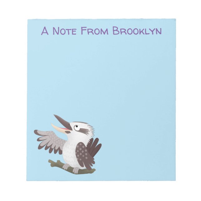 Niedlicher lustiger Lachen kookaburra Cartoon Notizblock (Vorderseite)