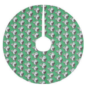 Niedlicher lustiger Lachen kookaburra Cartoon Polyester Weihnachtsbaumdecke