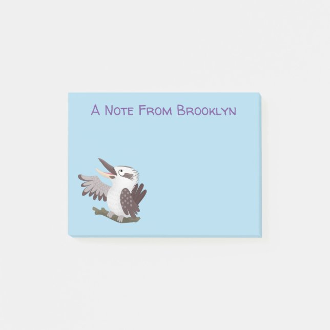 Niedlicher lustiger Lachen kookaburra Cartoon Post-it Klebezettel (Vorderseite)