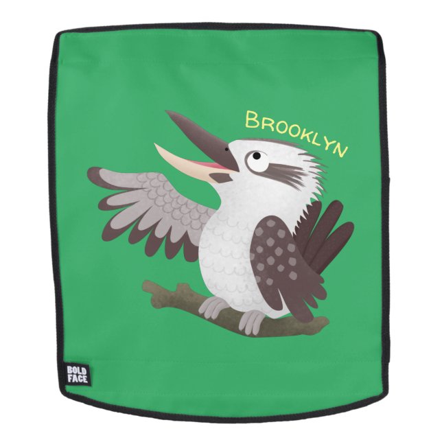 Niedlicher lustiger Lachen kookaburra Cartoon Rucksack (Abnehmbare Front)