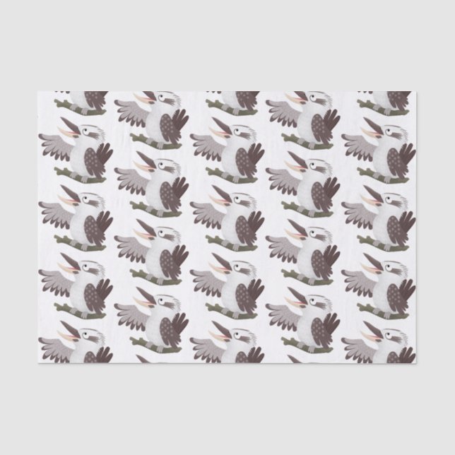 Niedlicher lustiger Lachen kookaburra Cartoon Seidenpapier (Vorderseite)
