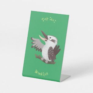 Niedlicher lustiger Lachen kookaburra Cartoon Sockelschild