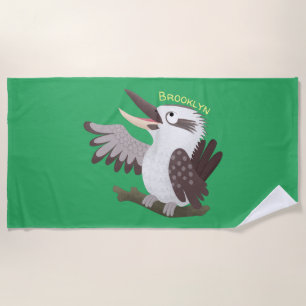 Niedlicher lustiger Lachen kookaburra Cartoon Strandtuch
