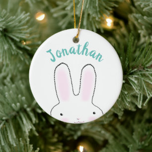 Niedlicher, lustiger Pinkbast Cartoon personalisie Keramik Ornament