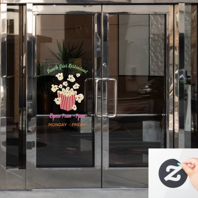 Niedlicher lustiger Popcorn-Cartoon Fensteraufkleber (Büro Tür)