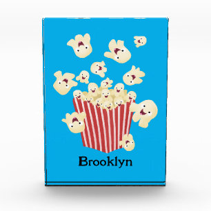 Niedlicher lustiger Popcorn-Cartoon Fotoblock