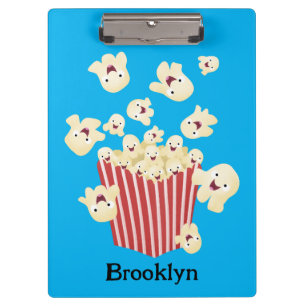 Niedlicher lustiger Popcorn-Cartoon Klemmbrett