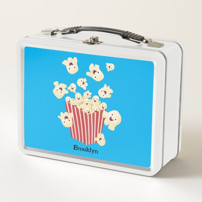 Niedlicher lustiger Popcorn-Cartoon Metall Brotdose (Vorderseite)