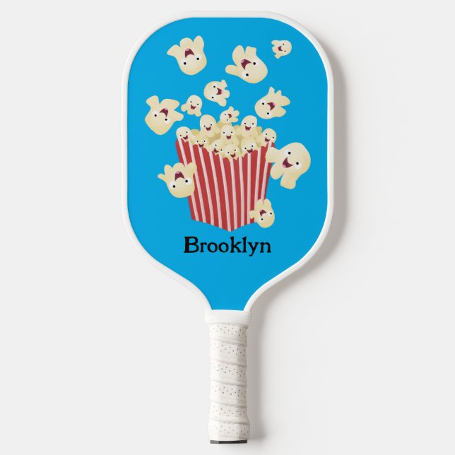 Niedlicher lustiger Popcorn-Cartoon Pickleball Schläger (Vorderseite)