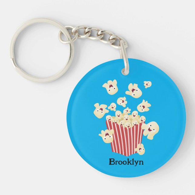 Niedlicher lustiger Popcorn-Cartoon Schlüsselanhänger (Vorderseite)