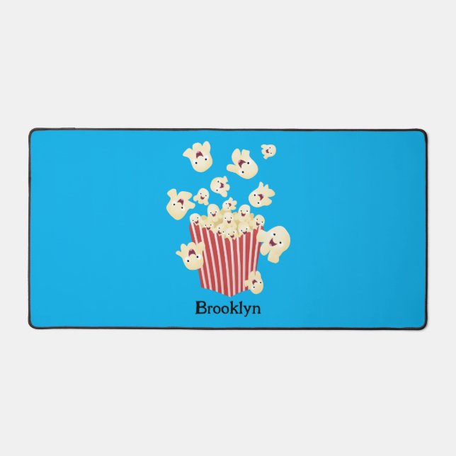 Niedlicher lustiger Popcorn-Cartoon Schreibtischunterlage (Vorderseite)