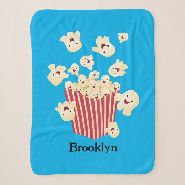 Niedlicher lustiger Popcorn-Cartoon Sherpadecke (Vorderseite)