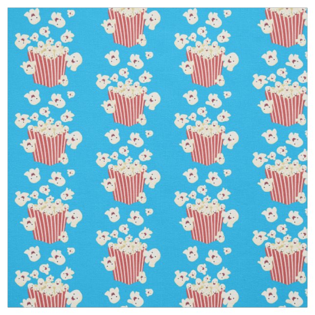 Niedlicher lustiger Popcorn-Cartoon Stoff (Muster)
