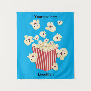 Niedlicher lustiger Popcorn-Cartoon Wandteppich